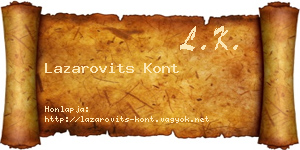 Lazarovits Kont névjegykártya